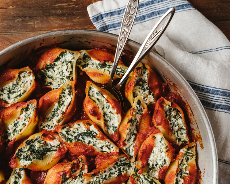 Baked Conchiglioni with Spinach and Ricotta